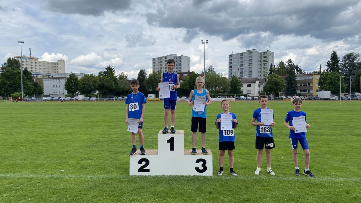 M11, 50 Meter (v.l.): Maxime Hopf (Bad Vilbel), Johannes Jordan (Friedberg-Fauerbach), Albert Freitag (Echzell).