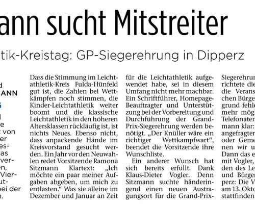 Kreistag der Leichtathletikkreises Fulda-Hünfeld