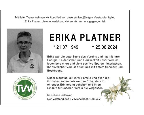 Wir nehmen Abschied von Erika Plattner